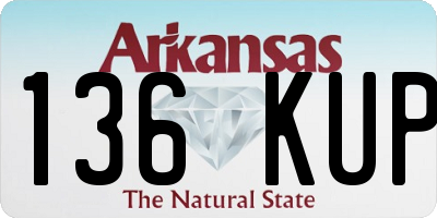 AR license plate 136KUP