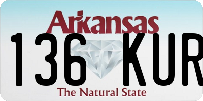 AR license plate 136KUR