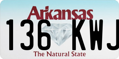 AR license plate 136KWJ
