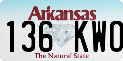 AR license plate 136KWO