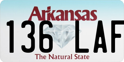AR license plate 136LAF