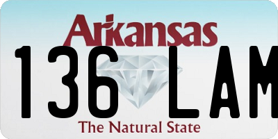 AR license plate 136LAM