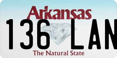 AR license plate 136LAN