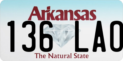 AR license plate 136LAO