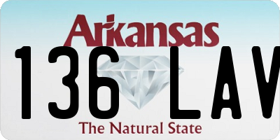 AR license plate 136LAV