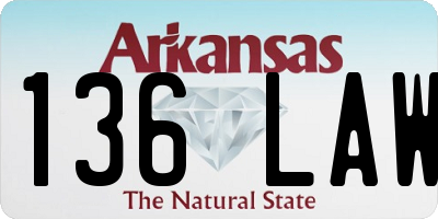 AR license plate 136LAW