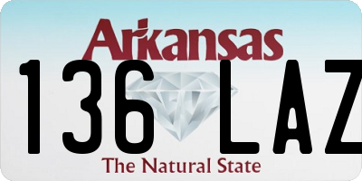 AR license plate 136LAZ
