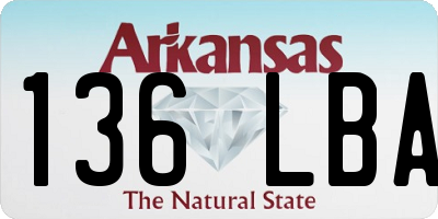 AR license plate 136LBA