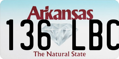 AR license plate 136LBC