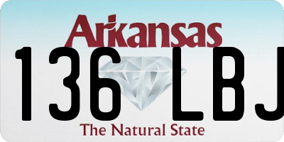 AR license plate 136LBJ