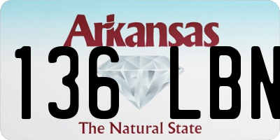 AR license plate 136LBN
