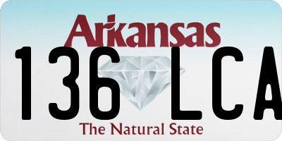 AR license plate 136LCA