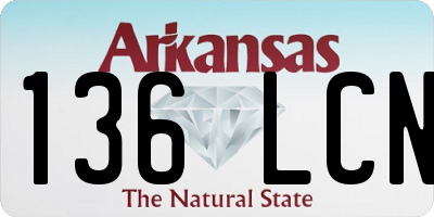 AR license plate 136LCN