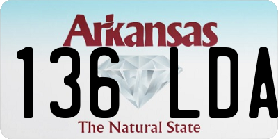 AR license plate 136LDA
