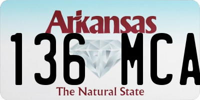 AR license plate 136MCA