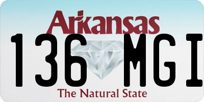 AR license plate 136MGI