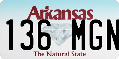 AR license plate 136MGN