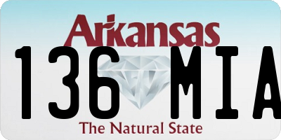 AR license plate 136MIA