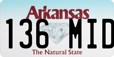 AR license plate 136MID