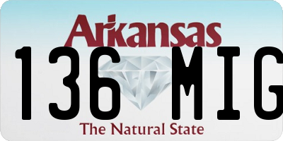 AR license plate 136MIG