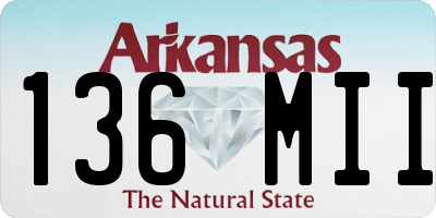 AR license plate 136MII