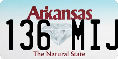 AR license plate 136MIJ