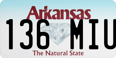 AR license plate 136MIU