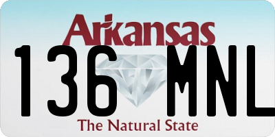AR license plate 136MNL