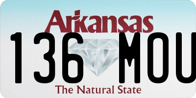 AR license plate 136MOU