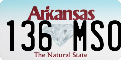 AR license plate 136MSO