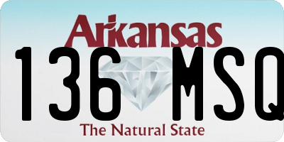 AR license plate 136MSQ