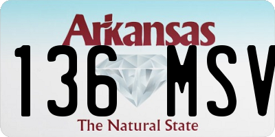 AR license plate 136MSV