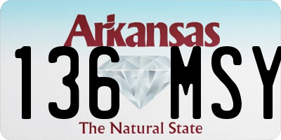 AR license plate 136MSY
