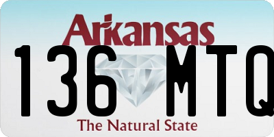 AR license plate 136MTQ