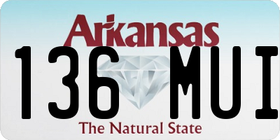 AR license plate 136MUI