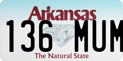 AR license plate 136MUM