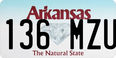 AR license plate 136MZU