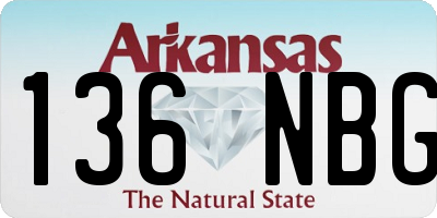 AR license plate 136NBG