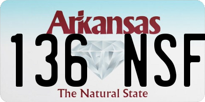 AR license plate 136NSF