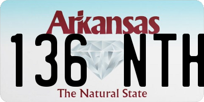 AR license plate 136NTH