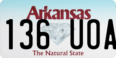 AR license plate 136UOA