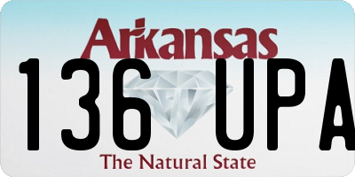 AR license plate 136UPA