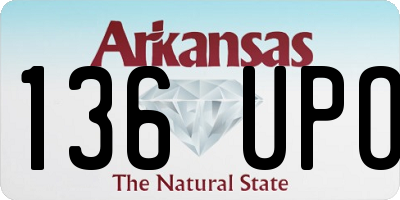 AR license plate 136UPO
