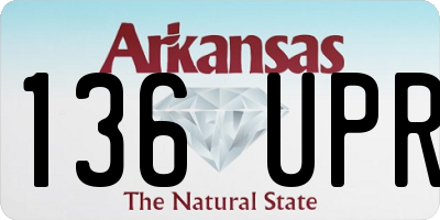 AR license plate 136UPR