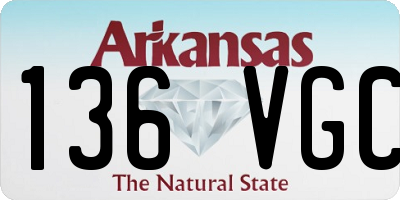 AR license plate 136VGC
