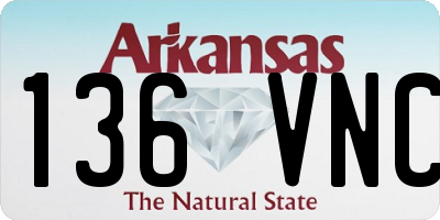AR license plate 136VNC