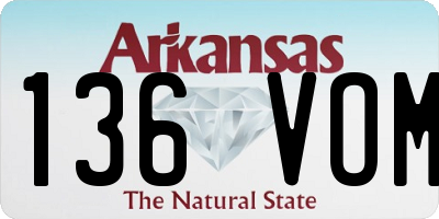 AR license plate 136VOM