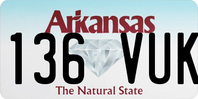 AR license plate 136VUK
