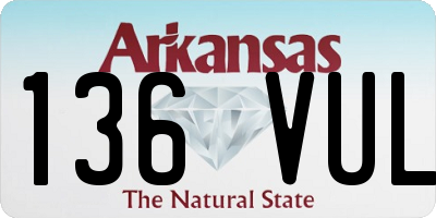AR license plate 136VUL