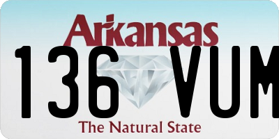 AR license plate 136VUM